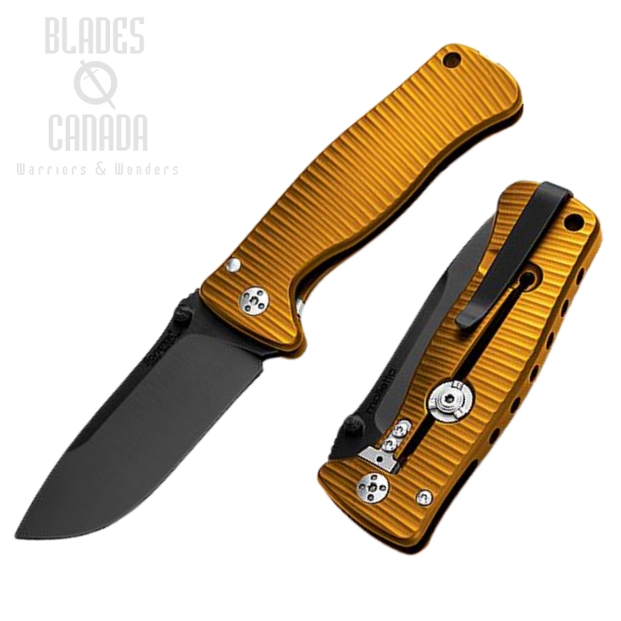 Lion Steel SR2 Mini Folding Knife, Sleipner Black, Aluminium Orange SR2A OB